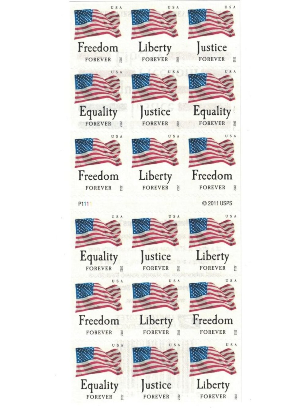 USPS Forever Stamps - Four Flags ATM Sheet of 18, Collectible Postage Stamps